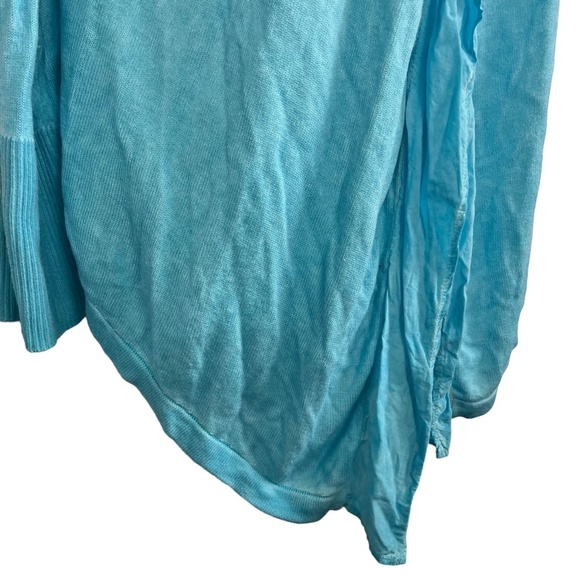 CHICO'S Open Waterfall Lightweight Long Sleeve Cardigan Sweater Sky Blue sz 2 /L - Picture 10 of 16